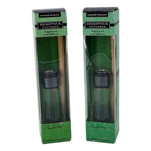 Essential Elements Eucalyptus & Cucumber Fragrance Reed Diffuser Set of 2, 100 m